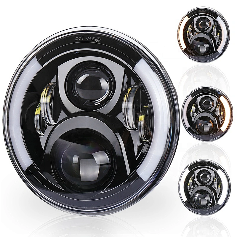 OVOVS Motorcycle 7 inch round LED Headlight with DRL Turn Signal Headlight for Honda Motorcycle
