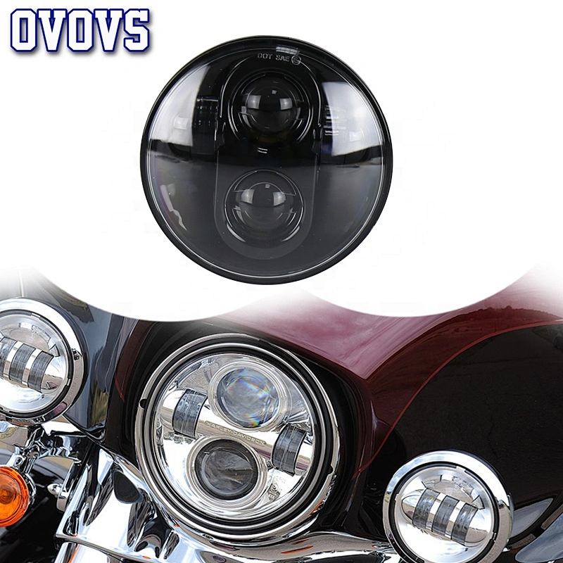 OVOVS  hi/lo Beam Motorcycle round 5.75 inch LED Headlights Auto Parts for Harley
