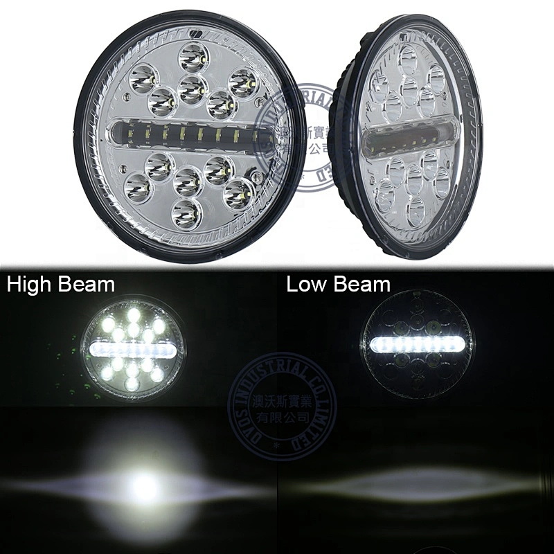 OVOVS Cheap Round 7inch headlight 63w 7'' High Low Beam Bright Headlight 12v 24v