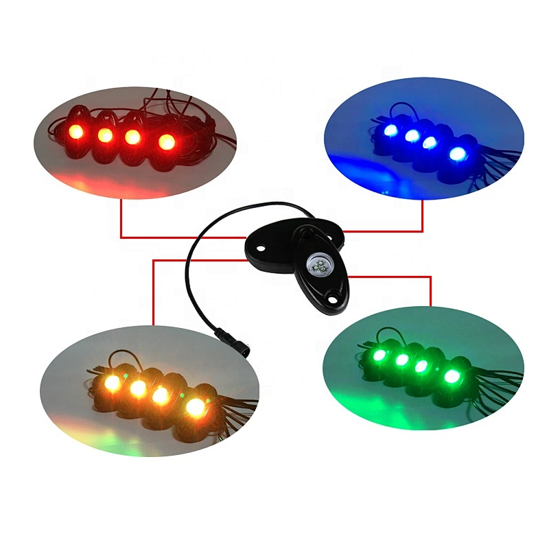 OVOVS LED 12V Light RGBW Waterproof Bluetooth LED Rock Light for Truck Cars ATV