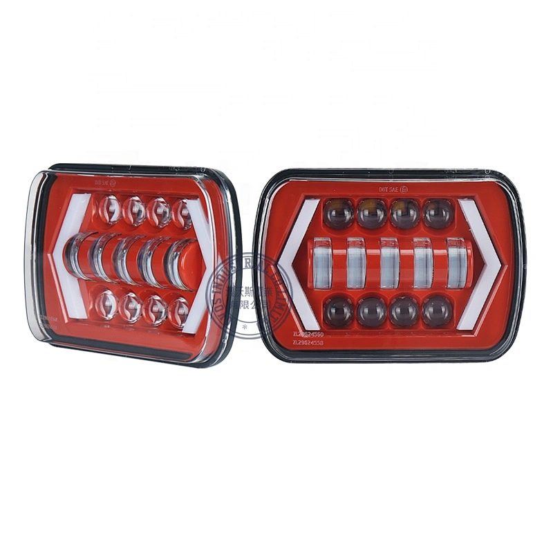 OVOVS Square Truck 5x7 7x6 7inch Rectangular Led Headlight with DRL Turn Signal Headlight