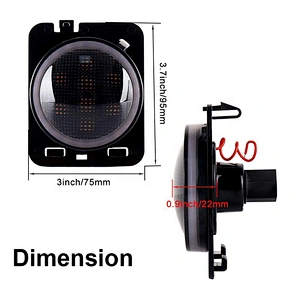 OVOVS Amber Front LED Side Marker Light with White Halo Jk Fender Flare Turn Signal for Jeep JK