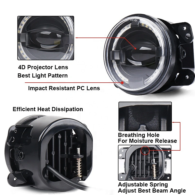 OVOVS New 4Inch LED Fog Light with White DRL 4