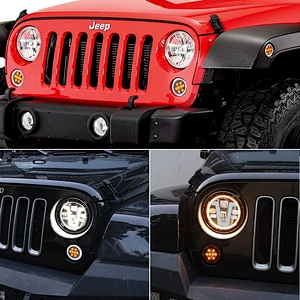 OVOVS Smoked Amber Car LED Parking Side Marker Light Front Fender for Jeep WranglerJK Front Grill Turn Light