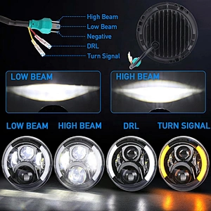 OVOVS 7Inch Round Led Projector Headlight 50w Led Headlamps 7