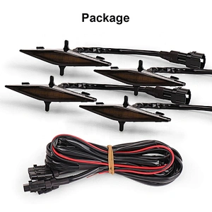 OVOVS 4-Pack Smoked Led Grille Light Kits with Fuse Wiring Harness for Toyota 4Runner TRD Pro Grille