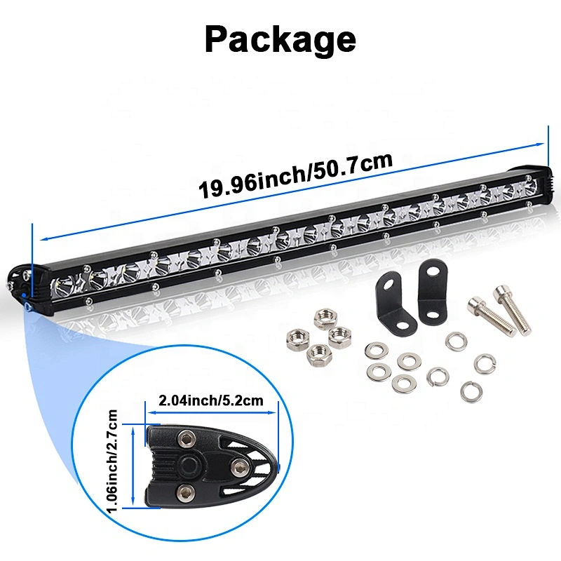 OVOVS 54W Led Off-road Light Bar Slim Bars Light Spot Flood Single Row for Car Off-Road