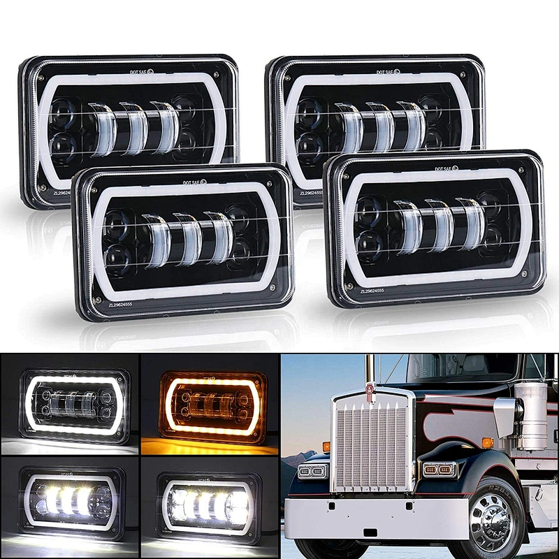 OVOVS 4PCS Square Headlights 4x6