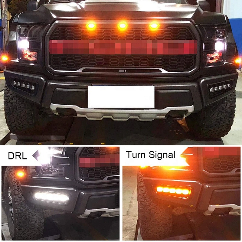 OVOVS Auto Parts Led Switchback Turn Signal Lights 12v Led Auxiliary DRL Turn Signal Light for Ford F150 Raptor