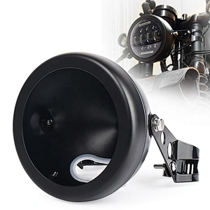 OVOVS 5.75 Inch Headlight Housing Aluminum Black Motorcycle 5.75