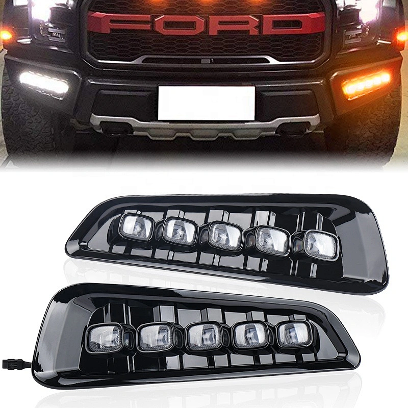 OVOVS Auto Parts Led Switchback Turn Signal Lights 12v Led Auxiliary DRL Turn Signal Light for Ford F150 Raptor