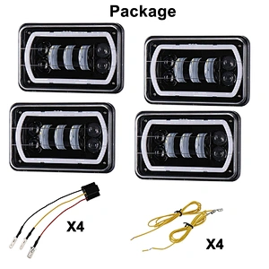 OVOVS 4PCS Square Headlights 4x6