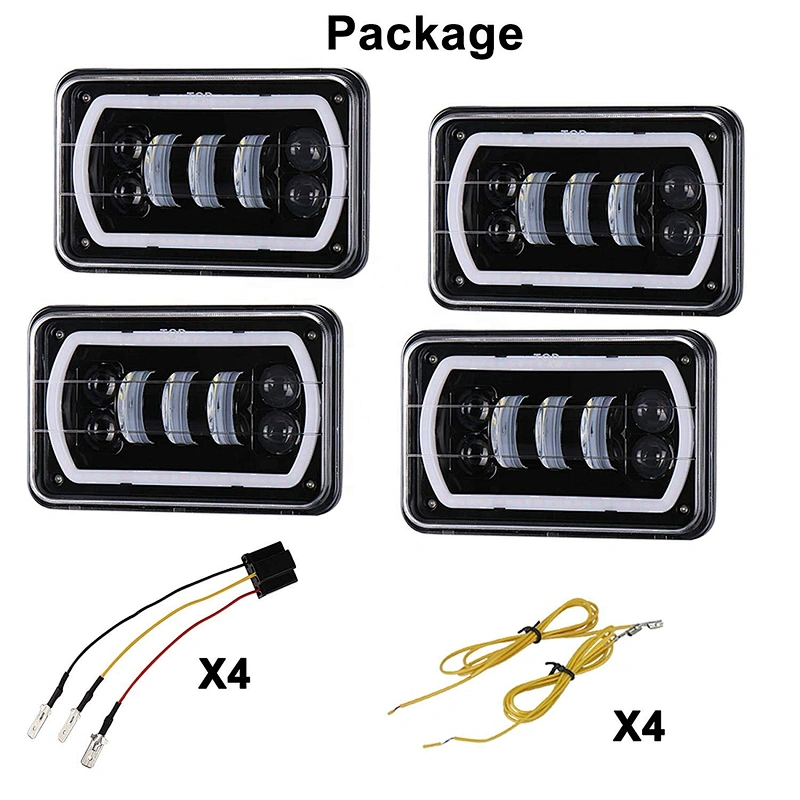 OVOVS 4PCS Square Headlights 4x6