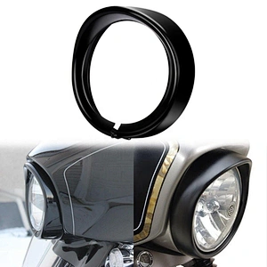 OVOVS 7 Inch Motorcycle Headlight Trim Ring Visor for Harley Davidson