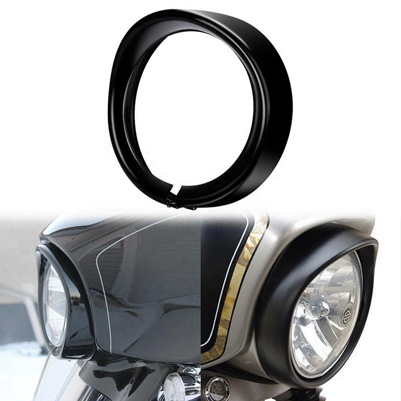OVOVS 7 Inch Motorcycle Headlight Trim Ring Visor for Harley Davidson