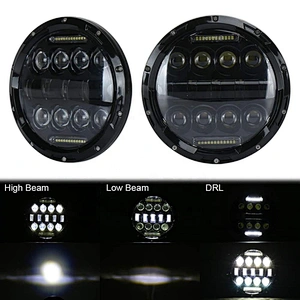 OVOVS 7inch 75w 12V Led Round Headlight with DRL Auto Parts Headlamps 7