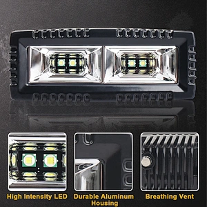 OVOVS 40W LED Flood Beam Work Light 4x4 Pickup Off-Road Driving Light Bar