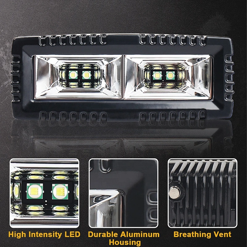 OVOVS 40W LED Flood Beam Work Light 4x4 Pickup Off-Road Driving Light Bar