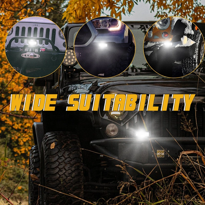OVOVS 40W LED Flood Beam Work Light 4x4 Pickup Off-Road Driving Light Bar