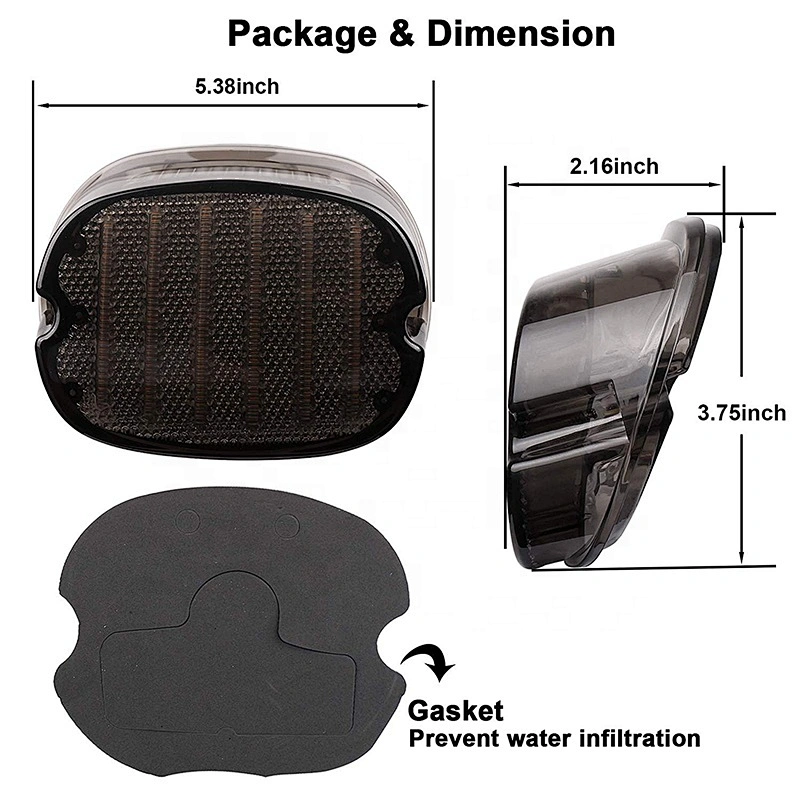 12V led tail light smoked lens black& red motorcycle rear lights brake turn signal lights for harley davidson