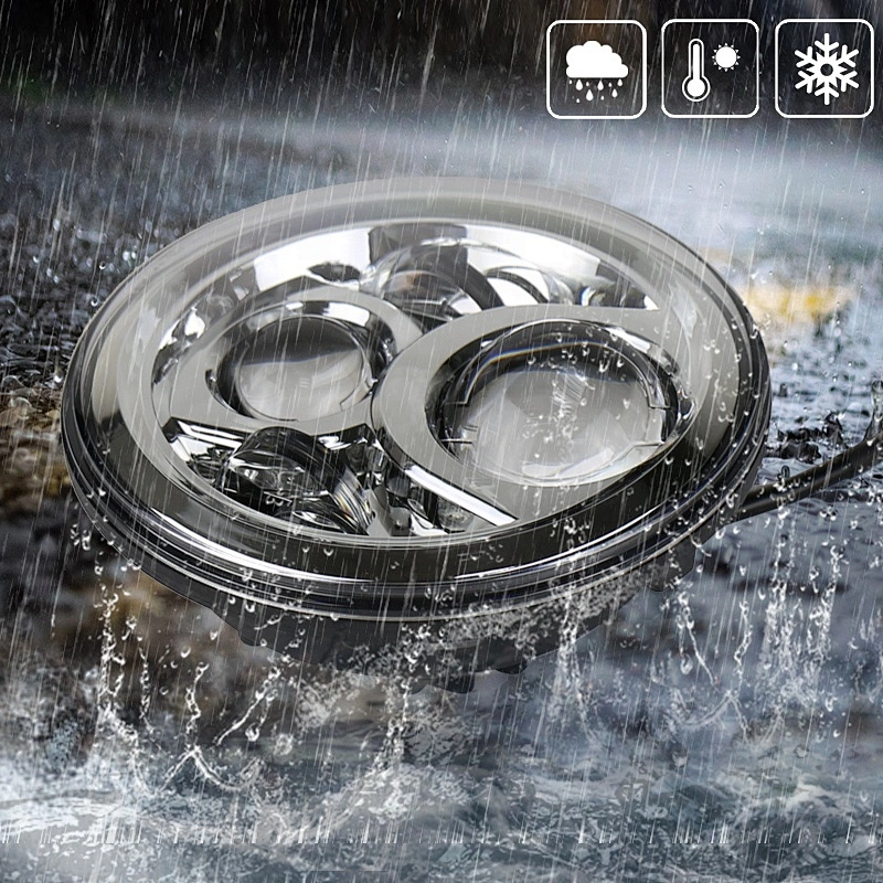 OVOVS led round Hi/Lo 7 inch led headlight Chrome 7