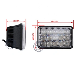 OVOVS 4D Lens 4x6 Inch LED Headlight 45w Rectangular Combo Beam Headlight