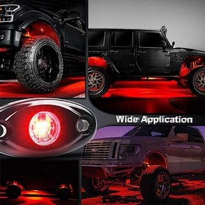 OVOVS 12v Rock Lights 6 Pods LED Red Underbody Glow Lights Kit for Jeep RZR 1000 SUV Truck UTV