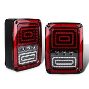 OVOVS Clear Lens Taillights Assembly Tail Lights with Turn Signal Reverse Rear TailLights for Jeep JK JKU