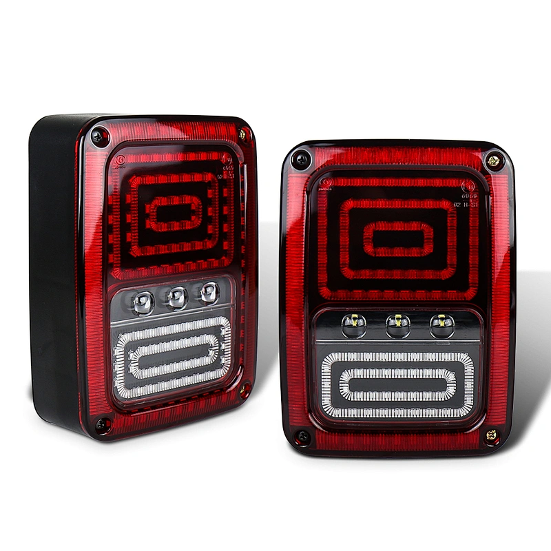OVOVS Clear Lens Taillights Assembly Tail Lights with Turn Signal Reverse Rear TailLights for Jeep JK JKU