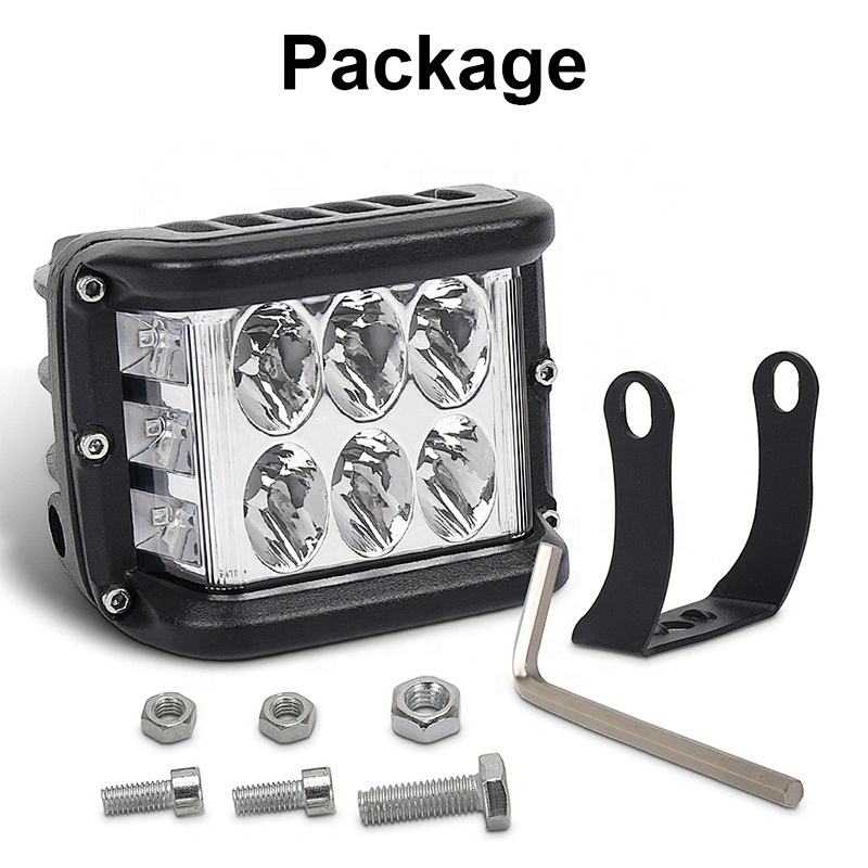 OVOVS Dual Color Led Work Light Side Shooter Flashing Work Light Blue Strobe Light 30W for Offroad 4x4
