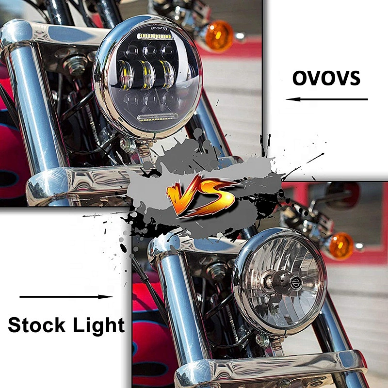 OVOVS 5 3/4 inch 66w led headlamp high low beam drl led motorcycle headlight 5.75