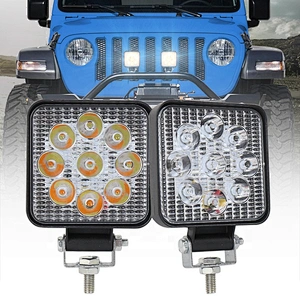 OVOVS Dual Color 12V Amber White Led Work Light Spot Mini 27W Square Work light