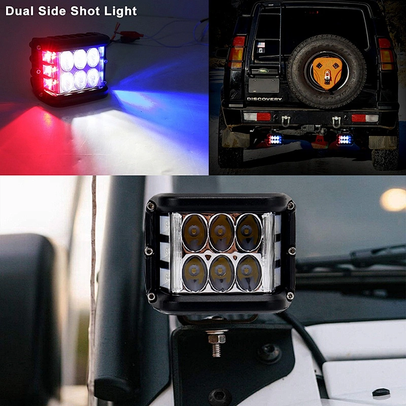 OVOVS 30W Side Shooter Led Work Light 4 Inch Cube Work Light Pod 4x4 Off-Road Driving Light 10-30V