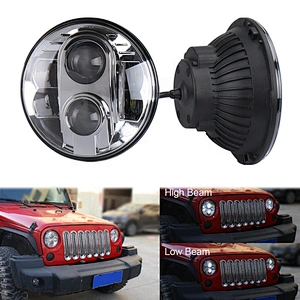 Auto parts OVOVS Projector 7 Inch Hi/Lo Beam DOT Round 80W JK 7'' Led Headlight for J-eep Wrangler Motorcycle