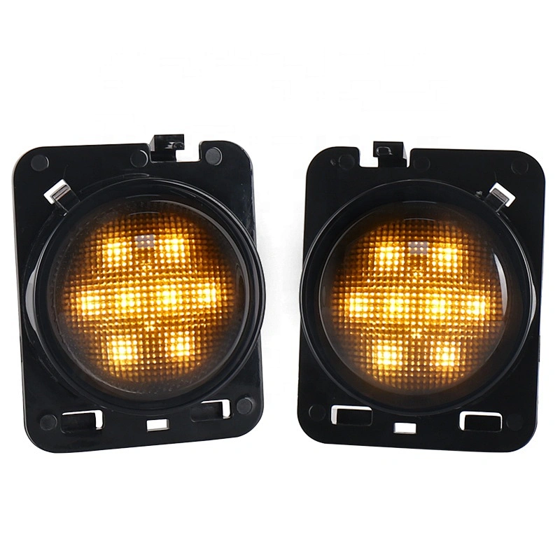 OVOVS 12V Fender Flare Turn Signal LED Side Marker Fender Lights  for Jeep JK