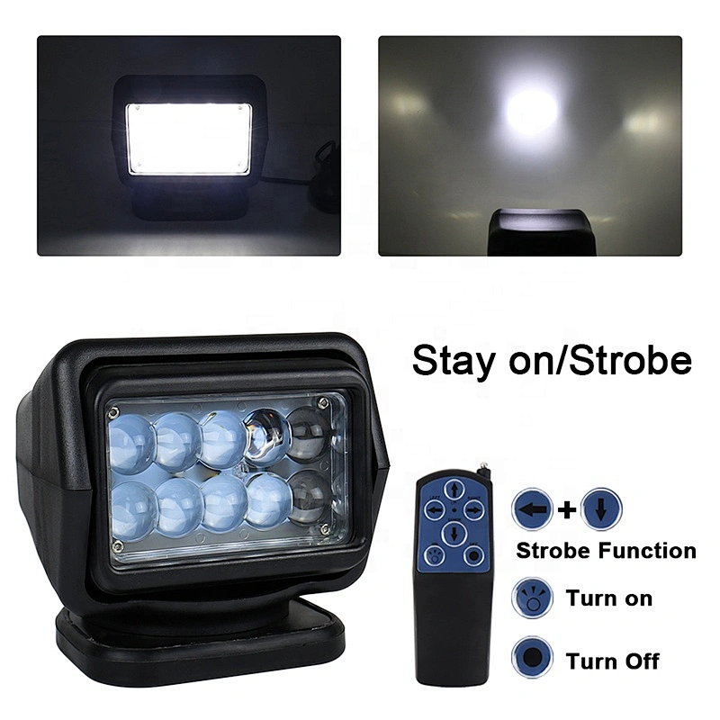 OVOVS 50W Marine Search Light Led Spot Light 12/24V Wireless Spotlight for Boat Trucks Off Road
