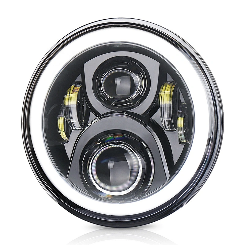 OVOVS 50W 7 Inch Round Led Headlight with DRL Turn Signal Light Led for Jeep