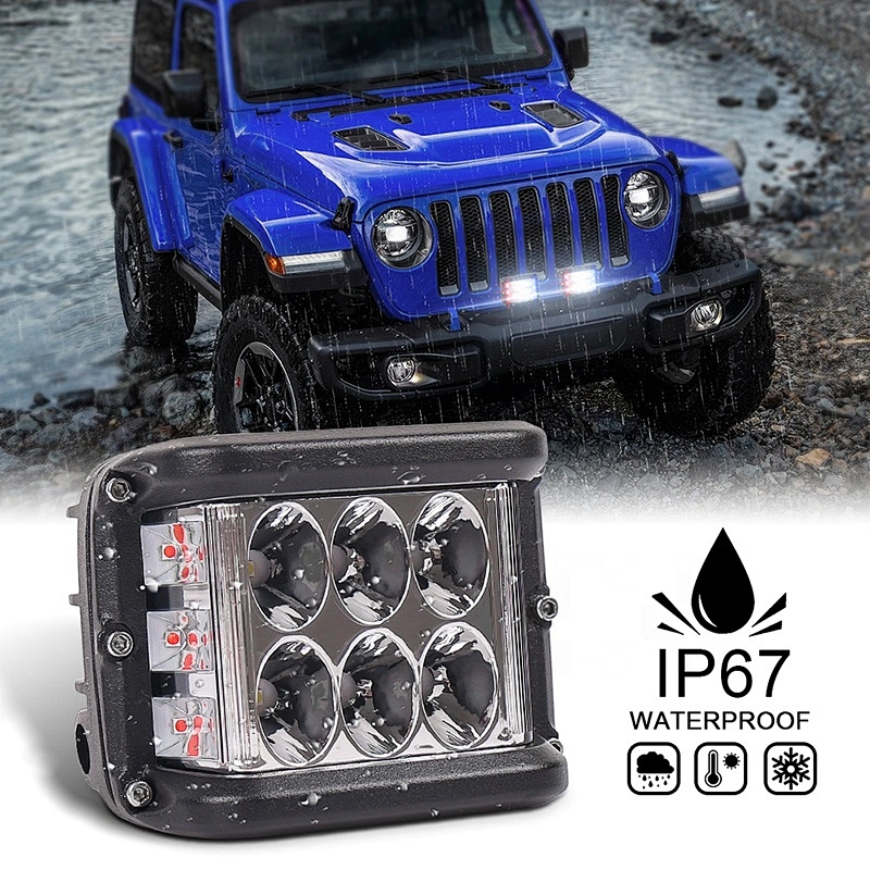 OVOVS 30W Side Shooter Led Work Light 4 Inch Cube Work Light Pod 4x4 Off-Road Driving Light 10-30V