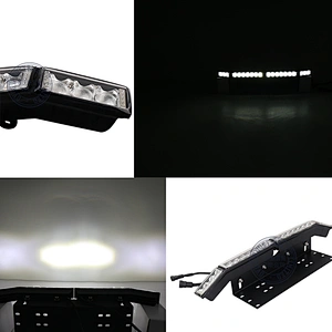 OVOVS 2018 New License Plate Light Bar Mount with Led Spot Light Bar Combo for Jeep Truck SUV ATV Offroad Toyota Ford Chevrolet