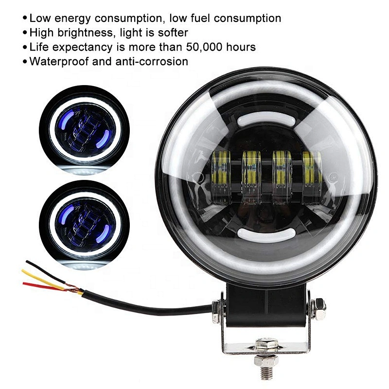 OVOVS 35w round led work light with blue white DRL 6inch led off-road driving lamps for SUVs trucks