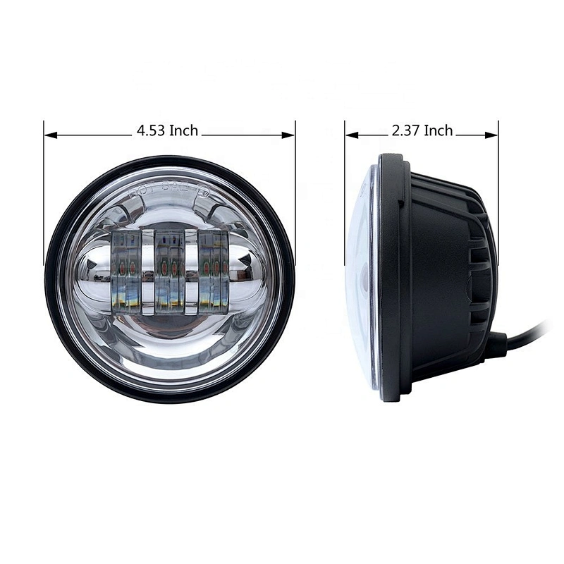OVOVS chrome/black 12v 30w 4.5inch led fog lamp replacement for harley in auto lighting system