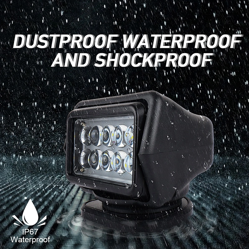 OVOVS 50W Marine Search Light Led Spot Light 12/24V Wireless Spotlight for Boat Trucks Off Road
