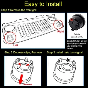 OVOVS Front Fender Turn Signal LED Lights with Smoked Lens Amber indicator Lights for Jeep Wrangler Willy Wheeler