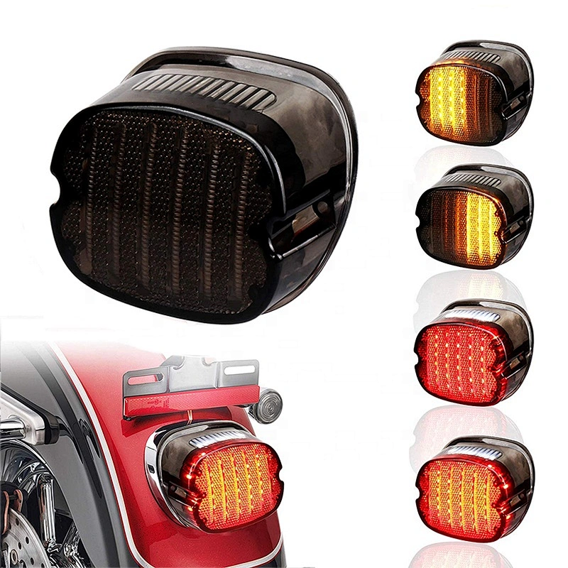 12V led tail light smoked lens black& red motorcycle rear lights brake turn signal lights for harley davidson