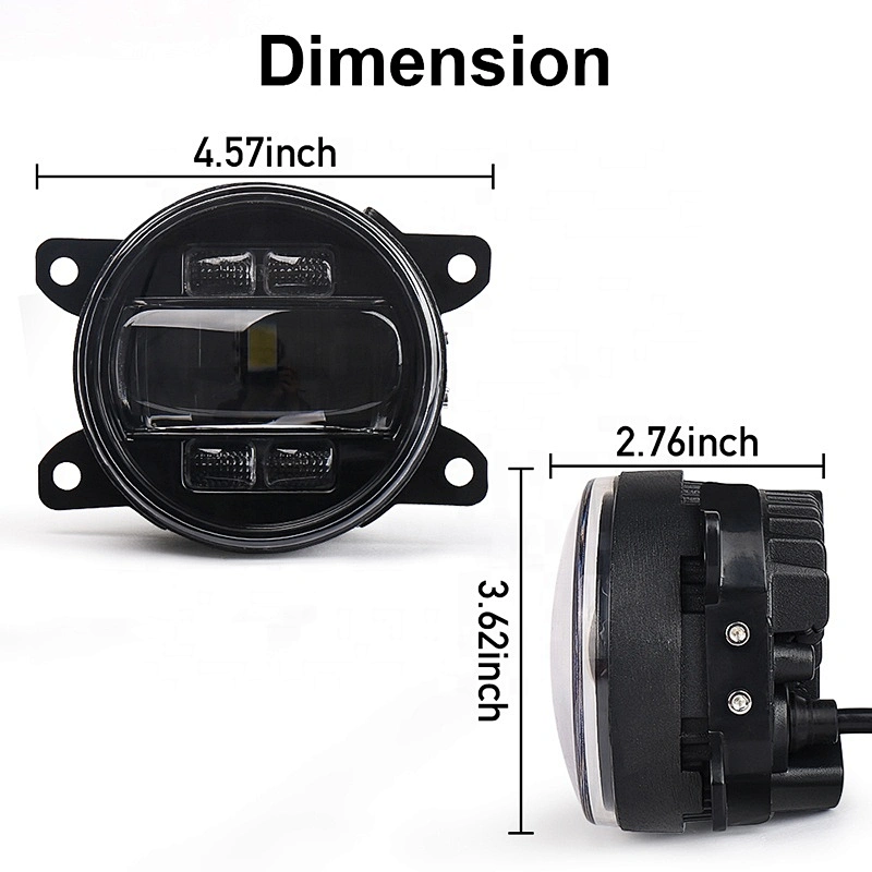 OVOVS 4 Inch Led Fog Lights 12v 24v Universal Auto Car Fog Lights with DRL Turn Signal Fog Lamp