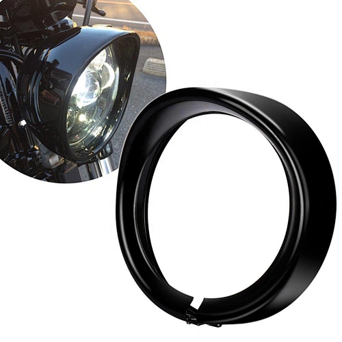 OVOVS 7 Inch Motorcycle Headlight Trim Ring Visor for Harley Davidson