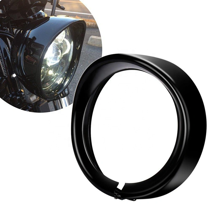 OVOVS 7 Inch Motorcycle Headlight Trim Ring Visor for Harley Davidson