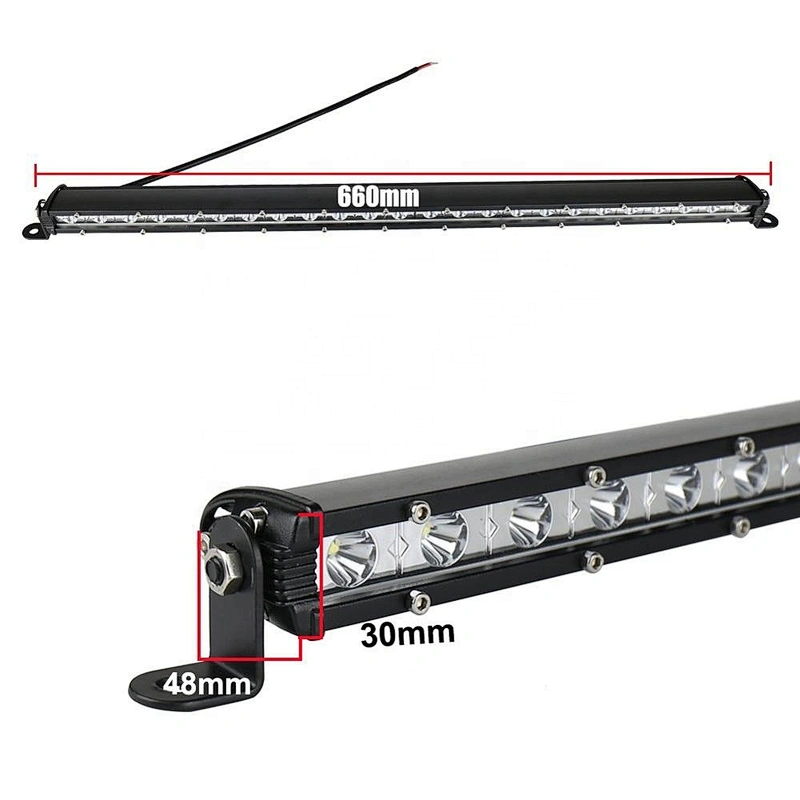 OVOVS 26inch Single Row 72W LED Driving Light Bar Truck Light bar with Spot flood for Offroad Vehicles