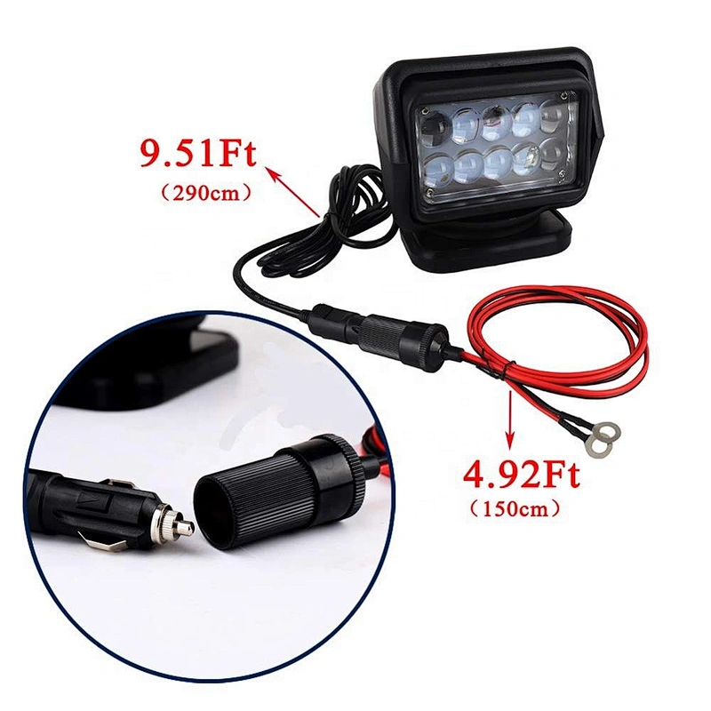Magnet Base 360 Degree Rotating Remote Control 50W LED Search Light Emergency Lighting for Car Boat 4x4 Truck