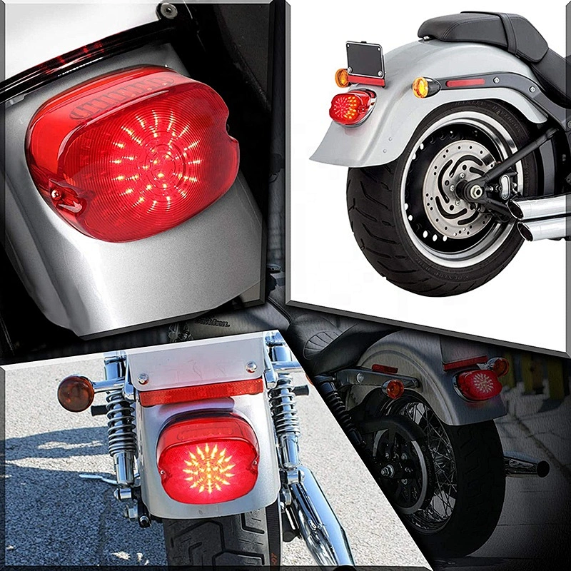 OVOVS Lay Down Type Led Tail Light Dyna Sportster Tail Light Stop Turn Light for Harley Motorcycle